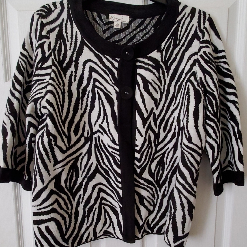 Kim Roger's animal print sweater